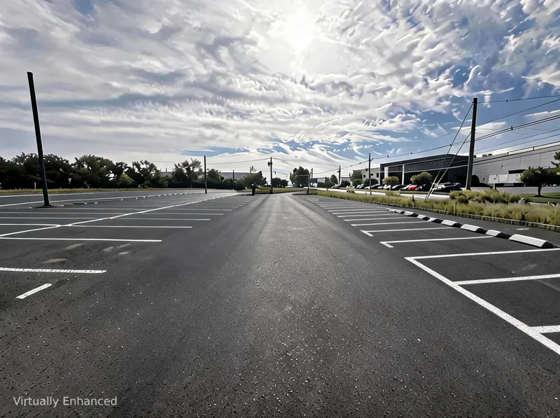 Newly paved and striped parking lot (virtually enhanced)